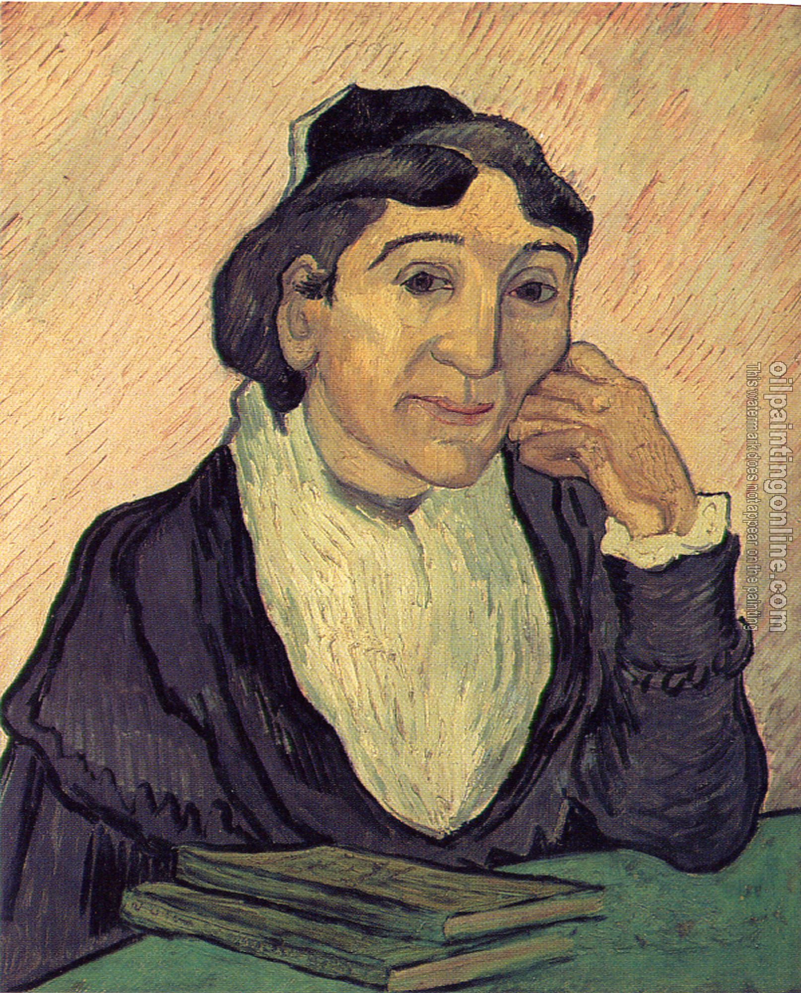 Gogh, Vincent van - The Arlesienne(Madame Ginoux), with Cherrg Colored Background